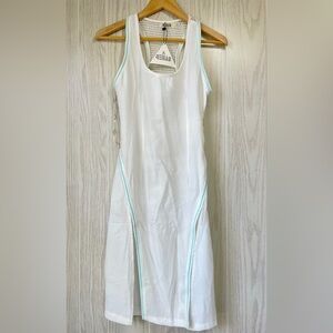 REHAB White Sporty Mesh Party Dress Women’s Size S w/Teal Accents